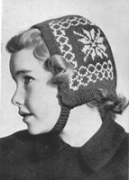 vintage fair isle Norwiegen bonnet from 1940s