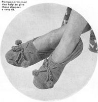 vintage slipper knitting pattern from 1940s