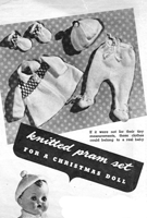 baby doll knitting pattern from 1955 for christmas doll