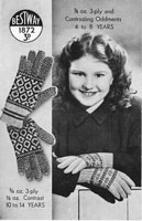 vintage knitting pattern for girls or boys fair ilse gloves 1930