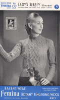 vintage ladies jumper knitting pattern form 1940s