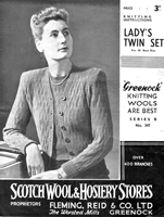vintage ladies knitting pattenrfor twinset 1930s