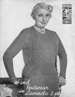 vintage ladies fuller figure twin set knitting pattern from 1930s