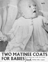 greenock672 vintage knitting pattern for baby matinee coats 1950s