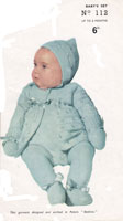 practical knitting 112 vintage knittin pattern for baby pramset with pixie hood 1940s