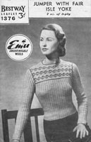 vintage ladies fair kniting pattern 1940s bestway1379