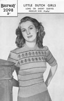 vintage ladies fair isle knitting pattern 1999 estway musical notes fair isle all over design 1940s