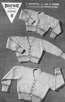 vintage baby fair isle border knitting patten bestway 1940s