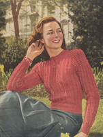 ladies buble stitch jumper from 1944 knitting pattern