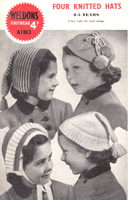 girls hats and bonnets knitting pattern 1940s