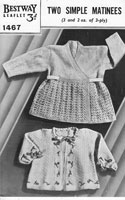 vintage baby knitting pattern matinee coats bestway 1467