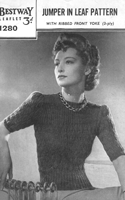 vintage ladie jumper knitting pattern from 1940s