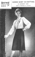 vintage ladies skirt knitting pattern from 1940s