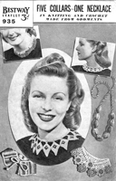 vintage ladies crochet and knitted colklours and jewellry pattern from 1940s