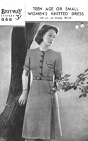 bestway dress knitting pattern from 1940s tailored pleated skirt