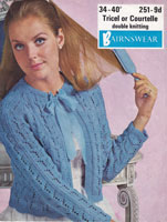 Great vintage knitting pattern for bed jacket to fit 34"-40" bust
