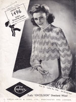 vintage knitting pattern from 1940s bed jacket