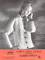 vintage ladies cardigan knitting pattern aran
