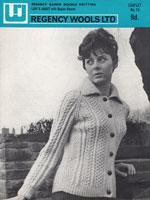 ladies jacket in aran knitting pattern 1960s