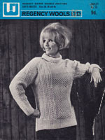 vintage ladies jumper aran knitting pattern 1960s