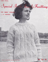 vintage ladies aran jumper knitting pattern 1950s