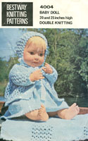 Pretty vintage doll knitting pattern lovely outfit