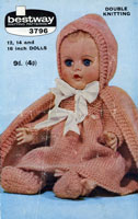 Super vintage dolls knitting pattern for 12, 14, and 16 inch dolls