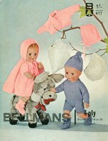 Lovely vintage doll knitting pattern in 4ply
