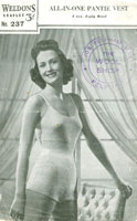 vintage ladies pantie and vest knitting pattern